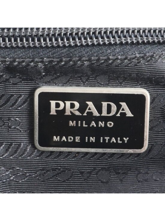Prada Tessuto Nylon Triangle Logo Leather Backpack Black main image 8